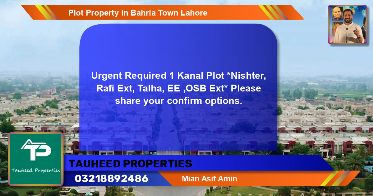 Residential Plot for Sale in Bahria Town, Lahore - (BP-74349)