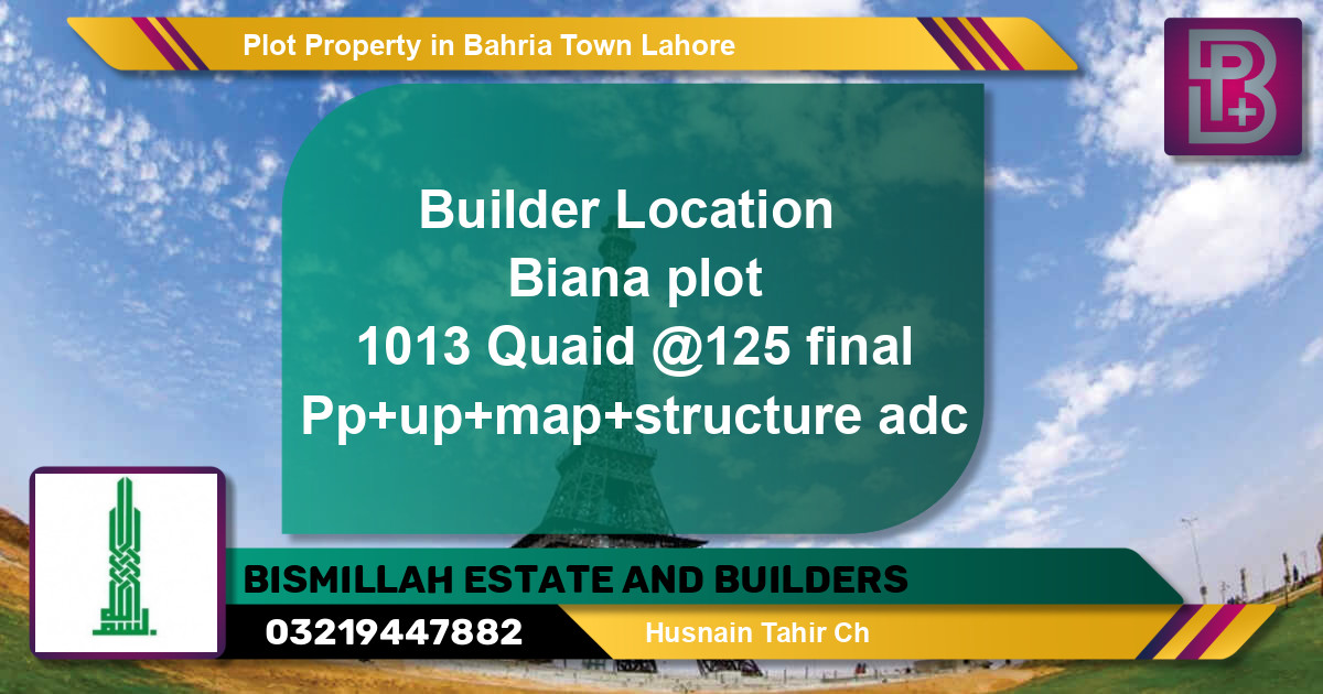 Residential Plot for Sale in Bahria Town, Lahore - (BP-74361)