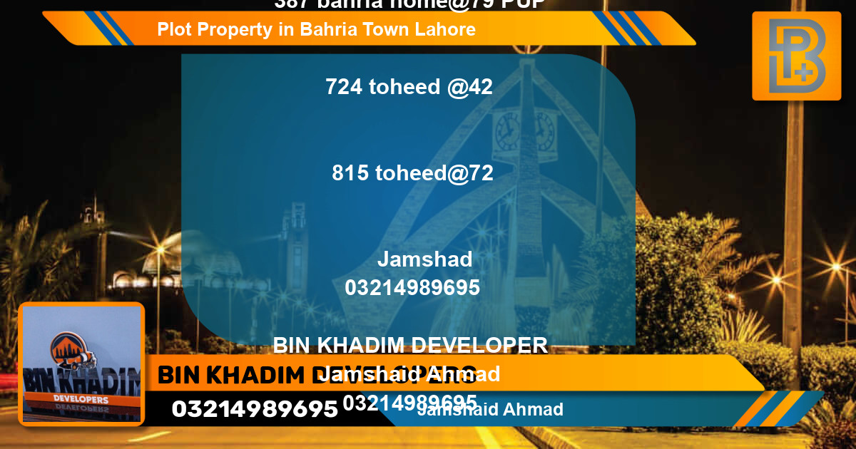 Residential Plot for Sale in Bahria Town, Lahore - (BP-74398)