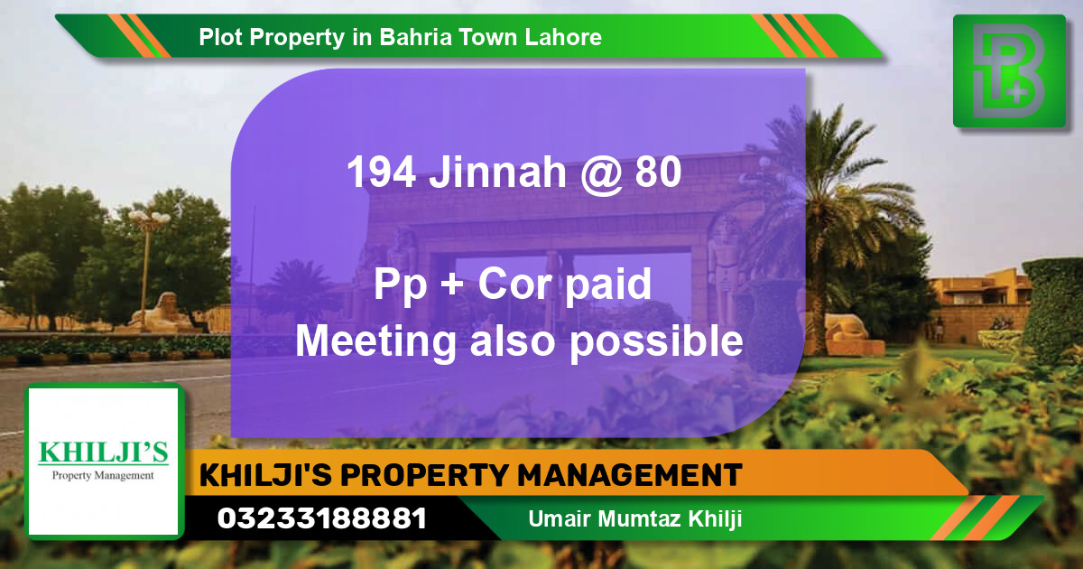 Residential Plot for Sale in Bahria Town, Lahore - (BP-74415)