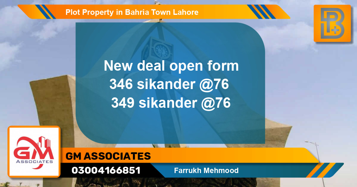 Residential Plot for Sale in Bahria Town, Lahore - (BP-74428)