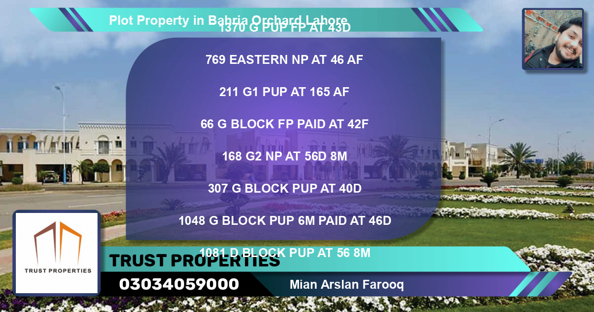 Residential Plot for Sale in Bahria Orchard, Lahore - (BP-74438)
