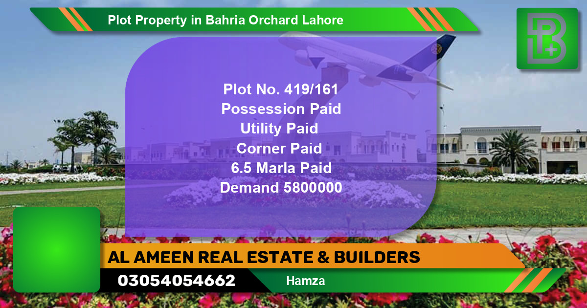 Residential Plot for Sale in Bahria Orchard, Lahore - (BP-74458)