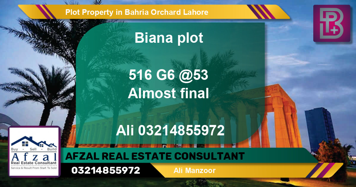 Residential Plot for Sale in Bahria Orchard, Lahore - (BP-74467)