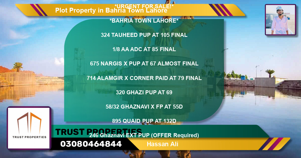 Residential Plot for Sale in Bahria Town, Lahore - (BP-74480)