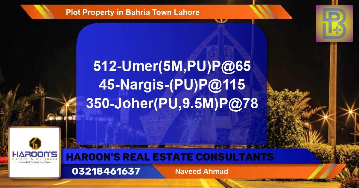 Residential Plot for Sale in Bahria Town, Lahore - (BP-74492)