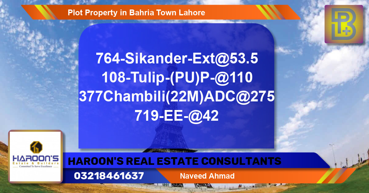 Residential Plot for Sale in Bahria Town, Lahore - (BP-74497)