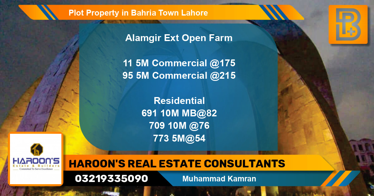 Commercial Plot for Sale in Bahria Town, Lahore - (BP-74498)