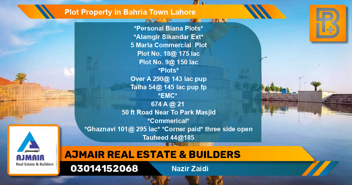 Commercial Plot for Sale in Bahria Town, Lahore - (BP-74512)
