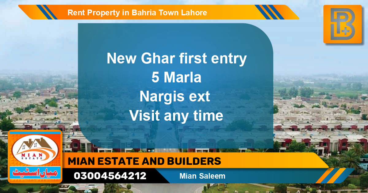 Residential Property for Rent in Bahria Town, Lahore - (BP-74543)