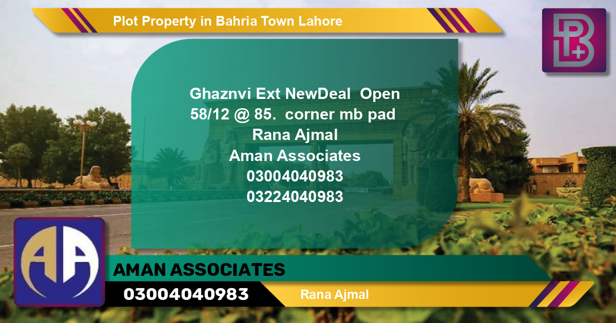 Residential Plot for Sale in Bahria Town, Lahore - (BP-74579)