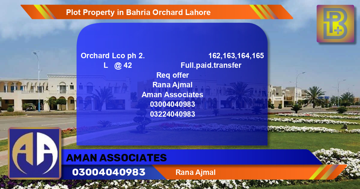 Residential Plot for Sale in Bahria Orchard, Lahore - (BP-74585)