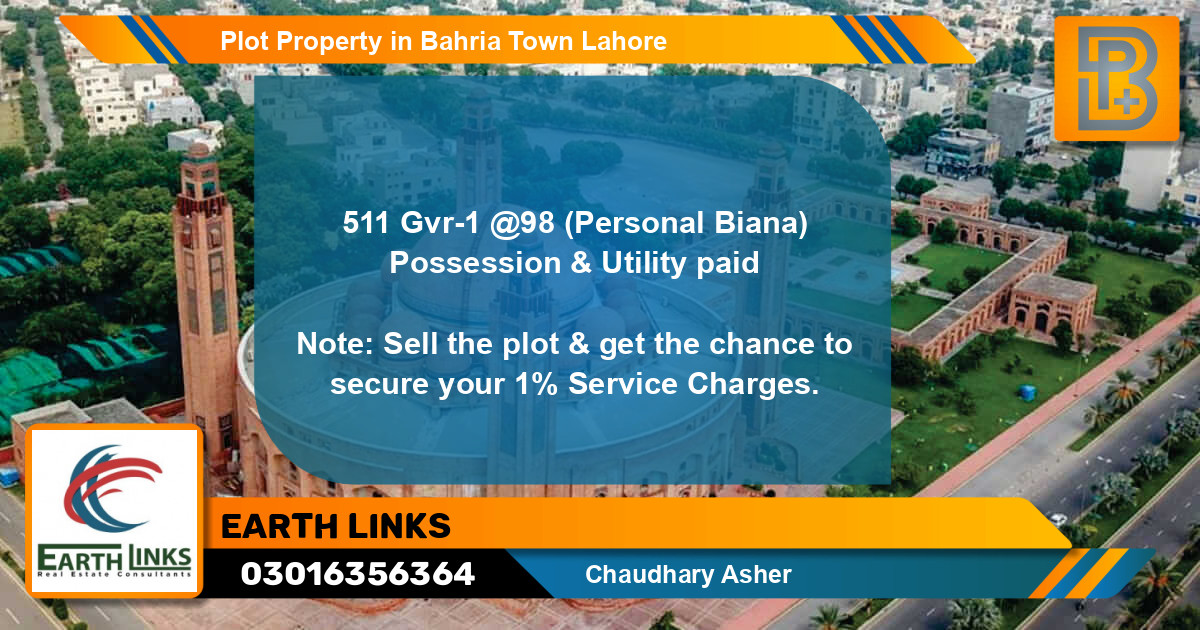 Residential Plot for Sale in Bahria Town, Lahore - (BP-74608)