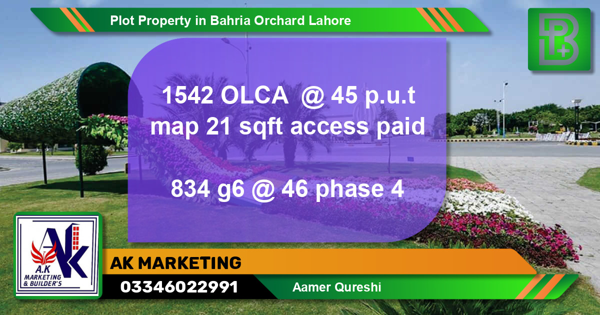 Residential Plot for Sale in Bahria Orchard, Lahore - (BP-74609)