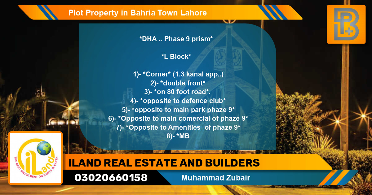 Residential Plot for Sale in Bahria Town, Lahore - (BP-74611)