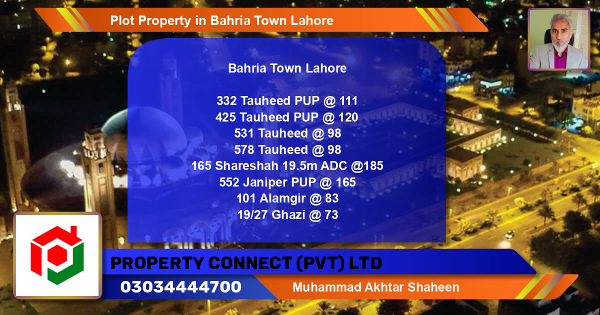 Residential Plot for Sale in Bahria Town, Lahore - (BP-74615)