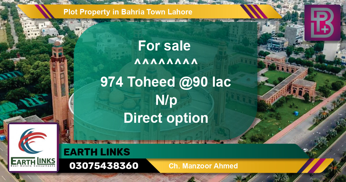 Residential Plot for Sale in Bahria Town, Lahore - (BP-74623)