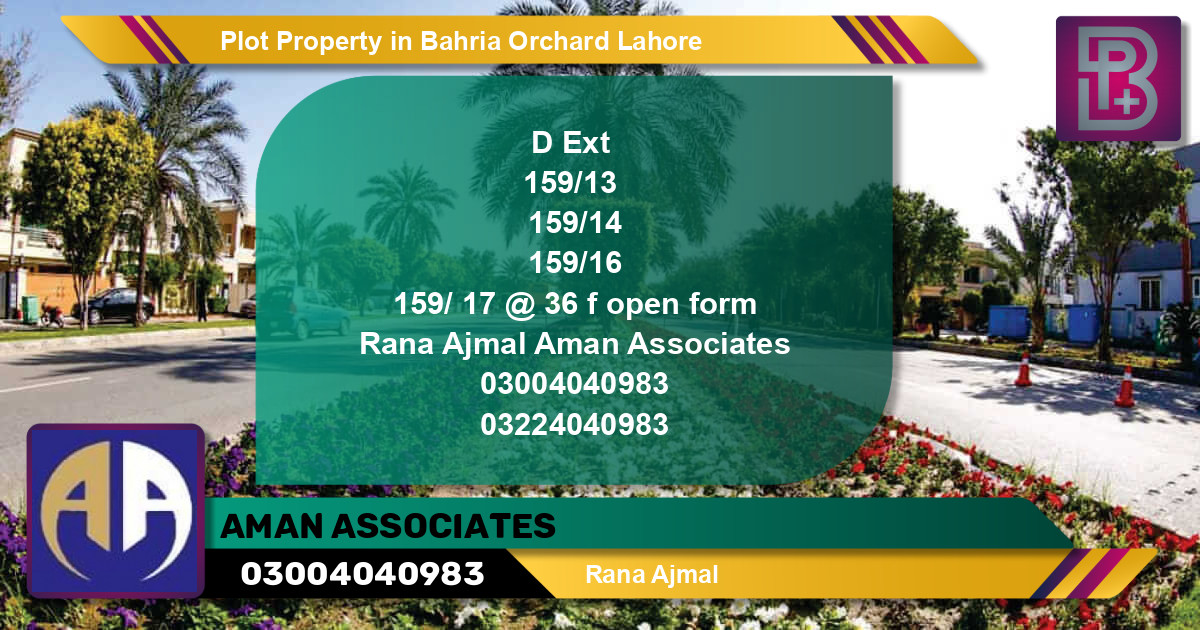 Residential Plot for Sale in Bahria Orchard, Lahore - (BP-74628)