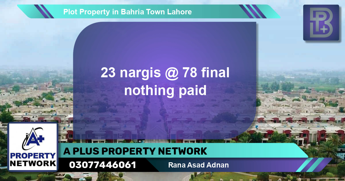 Residential Plot for Sale in Bahria Town, Lahore - (BP-74665)