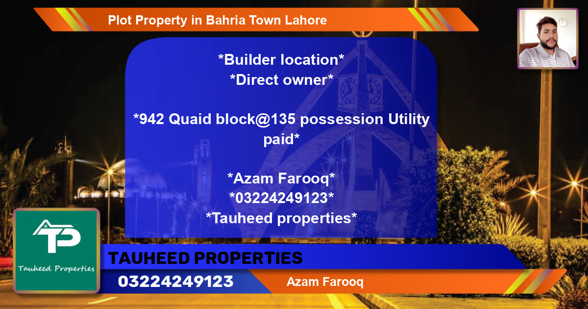 Residential Plot for Sale in Bahria Town, Lahore - (BP-74667)