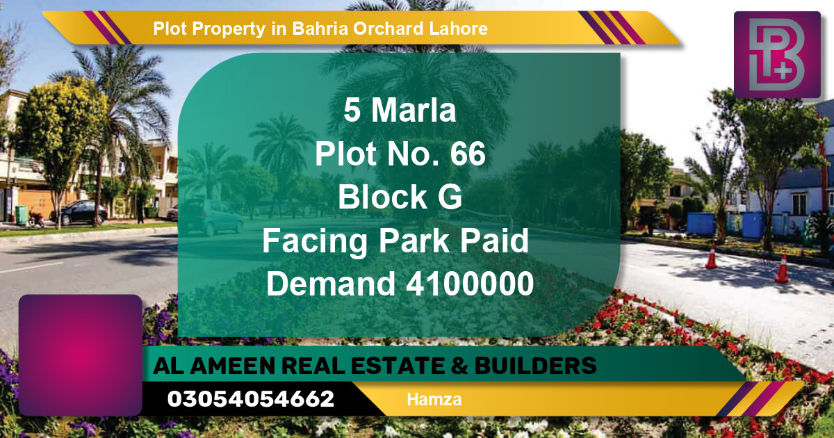 Residential Plot for Sale in Bahria Orchard, Lahore - (BP-74672)