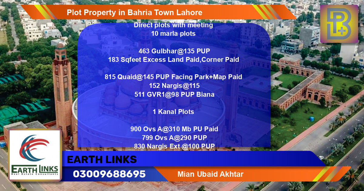 Residential Plot for Sale in Bahria Town, Lahore - (BP-74700)
