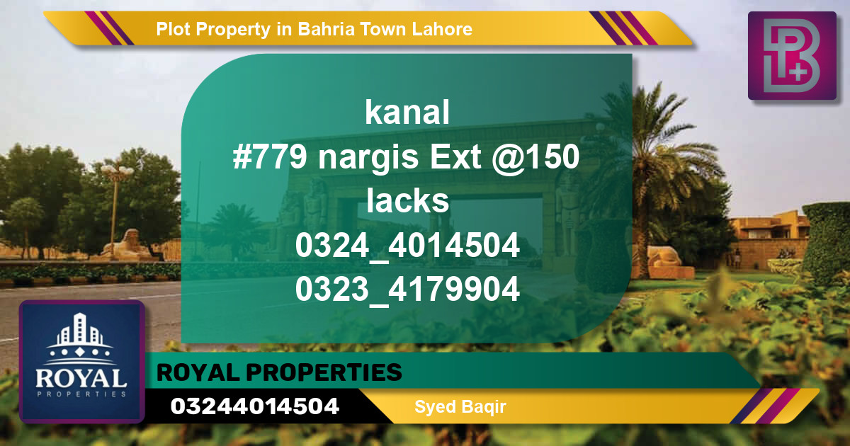 Residential Plot for Sale in Bahria Town, Lahore - (BP-74714)