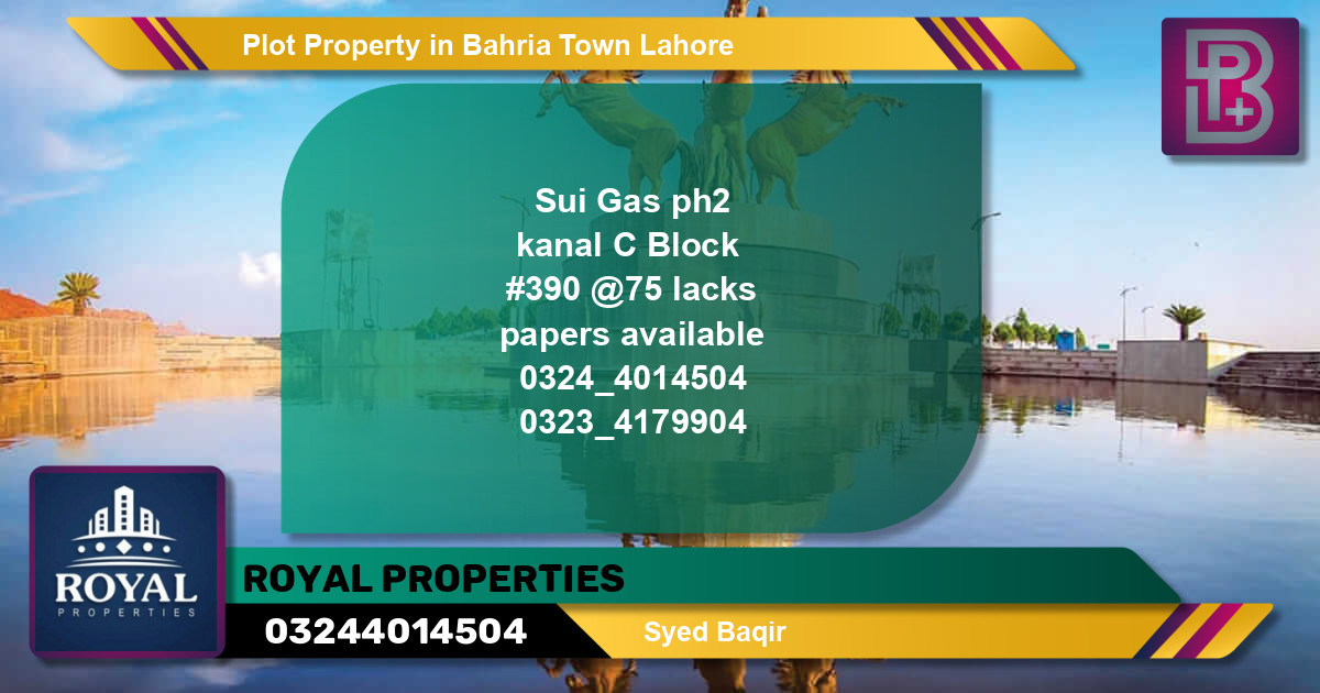 Residential Plot for Sale in Bahria Town, Lahore - (BP-74716)
