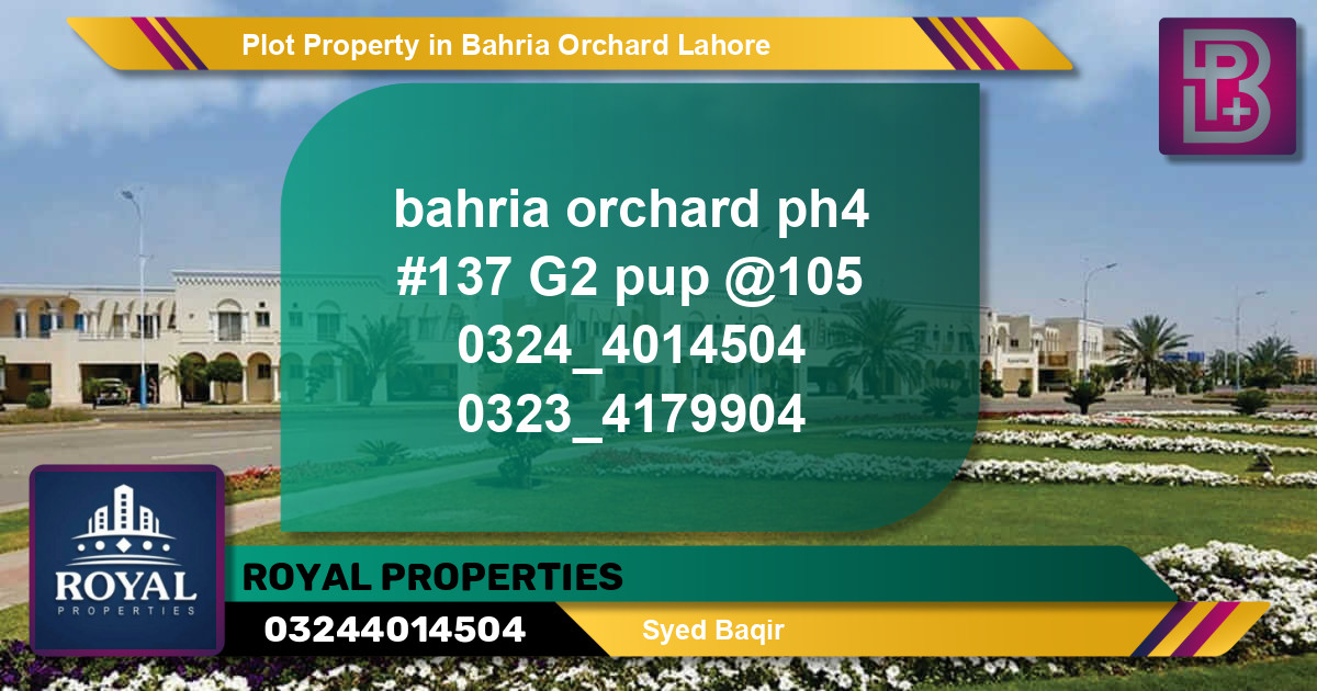 Residential Plot for Sale in Bahria Orchard, Lahore - (BP-74725)