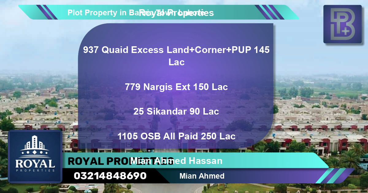 Residential Plot for Sale in Bahria Town, Lahore - (BP-74749)