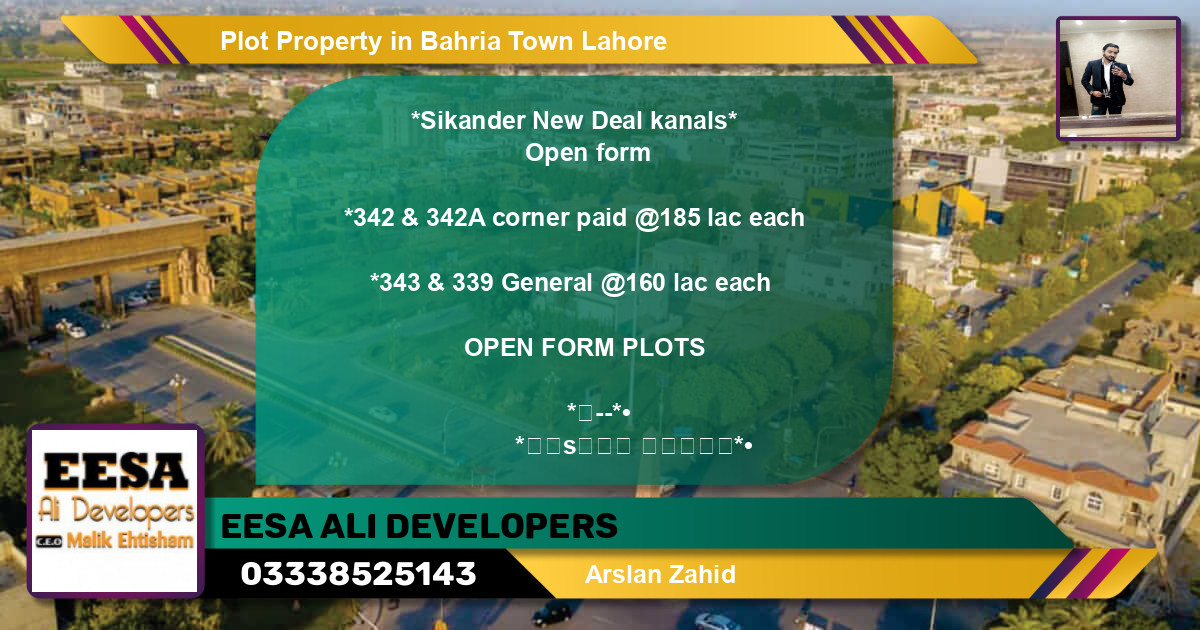 Residential Plot for Sale in Bahria Town, Lahore - (BP-74756)