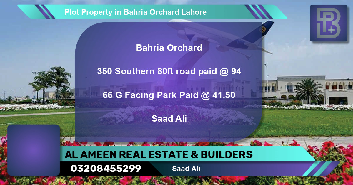 Residential Plot for Sale in Bahria Orchard, Lahore - (BP-74762)