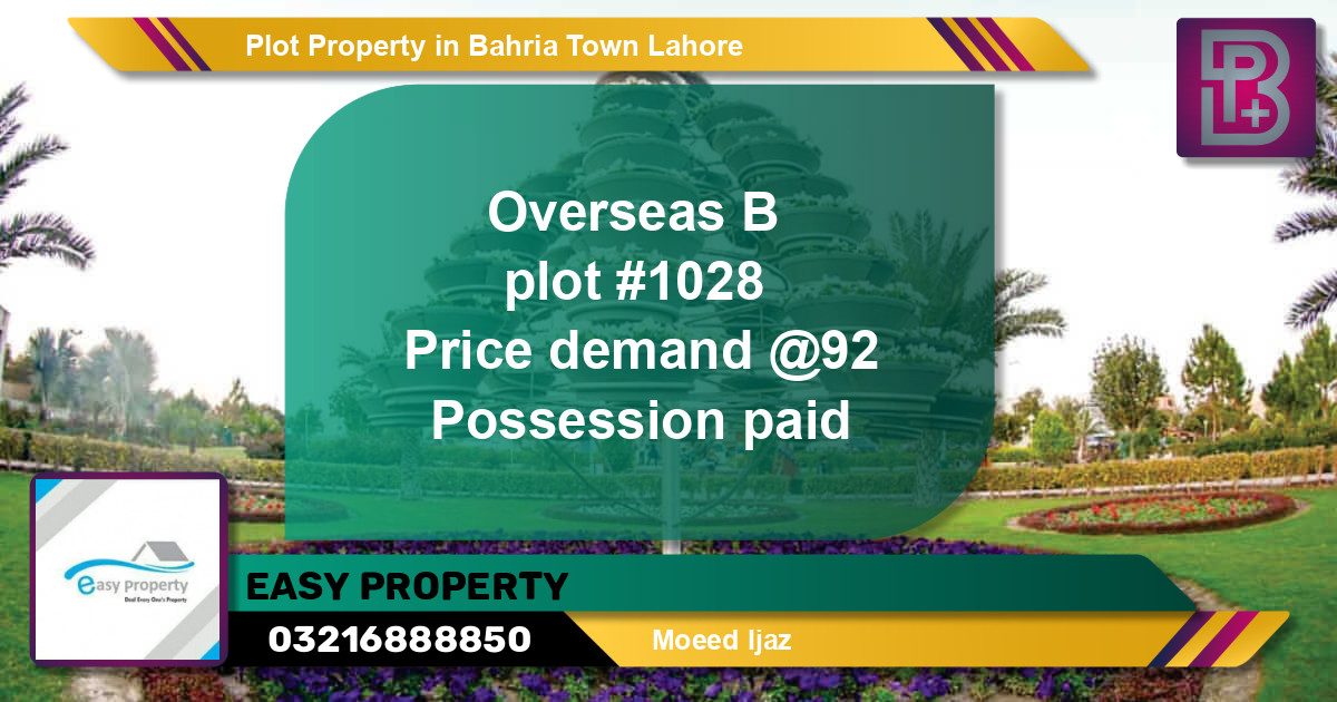 Residential Plot for Sale in Bahria Town, Lahore - (BP-74770)