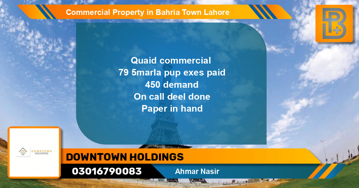 Commercial Property for Sale in Bahria Town, Lahore - (BP-74771)