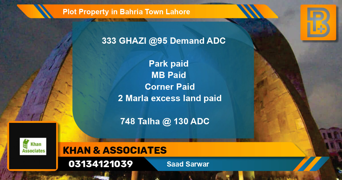 Residential Plot for Sale in Bahria Town, Lahore - (BP-74773)