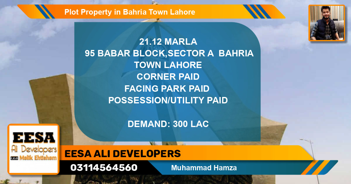 Residential Plot for Sale in Bahria Town, Lahore - (BP-74777)
