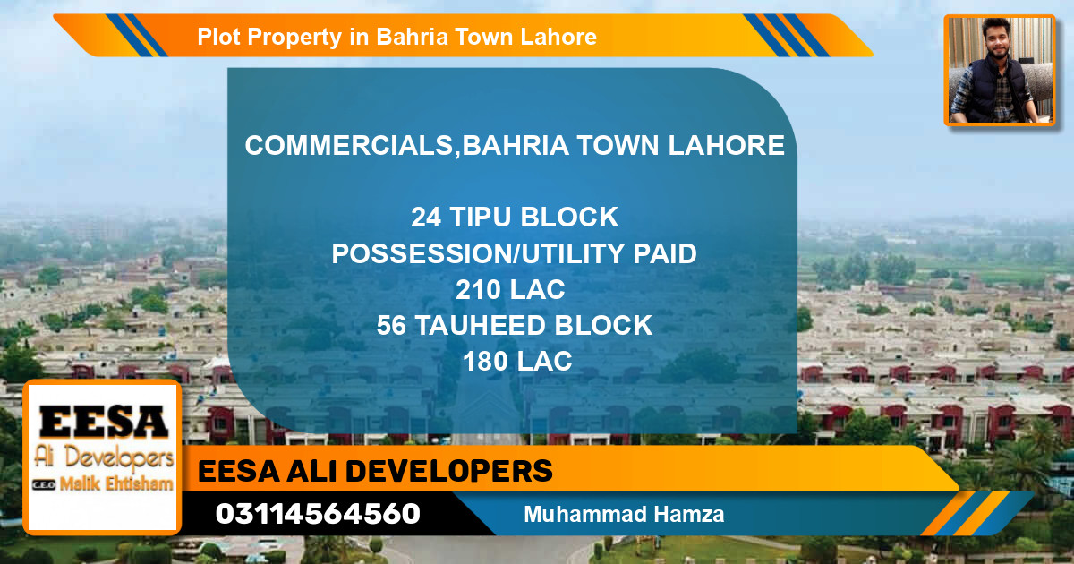 Commercial Plot for Sale in Bahria Town, Lahore - (BP-74778)