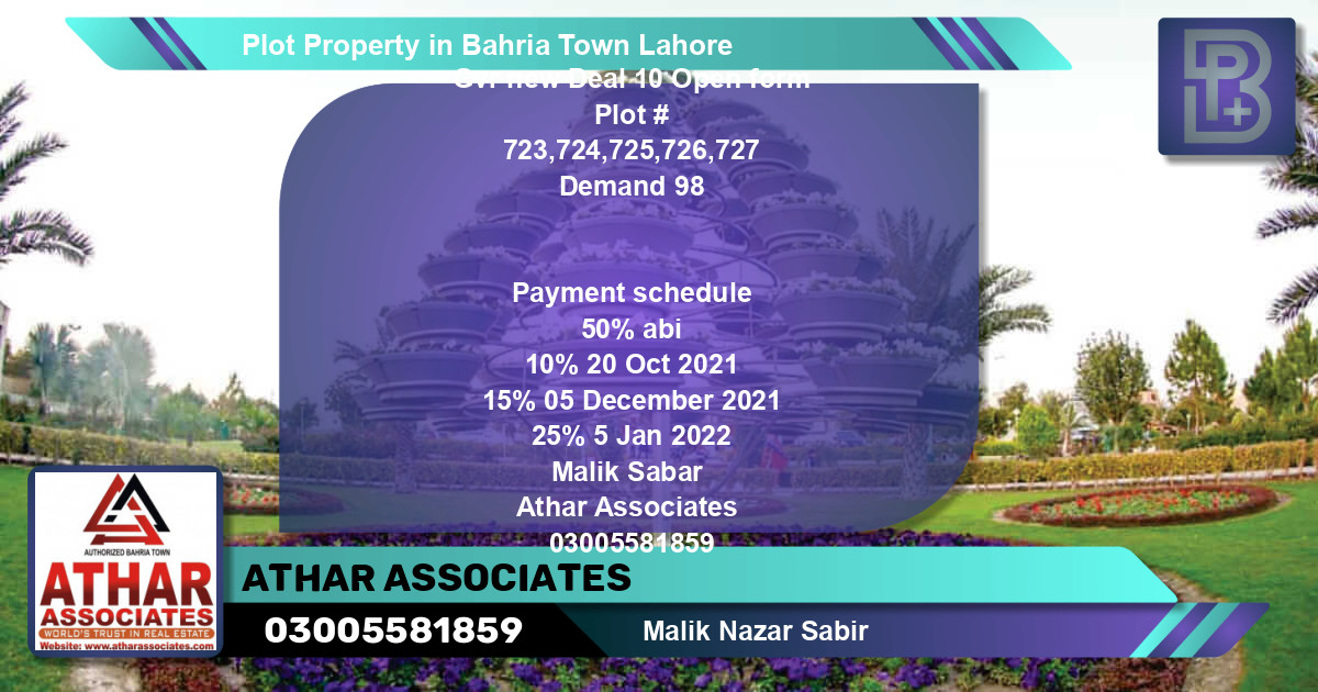 Residential Plot for Sale in Bahria Town, Lahore - (BP-74792)