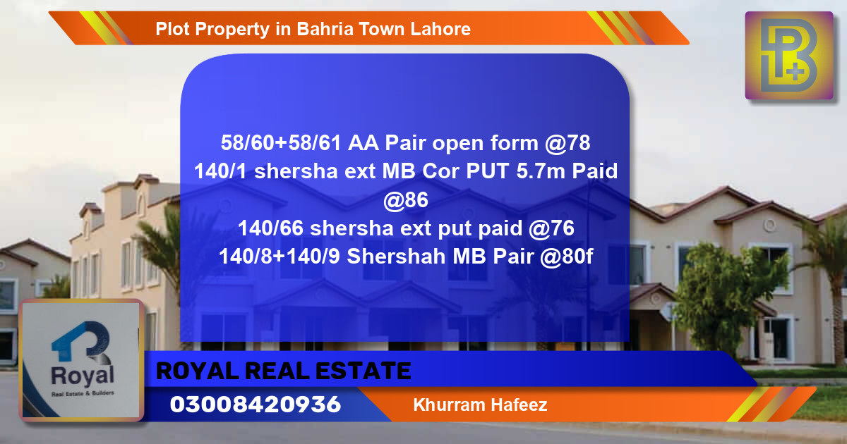 Residential Plot for Sale in Bahria Town, Lahore - (BP-74803)