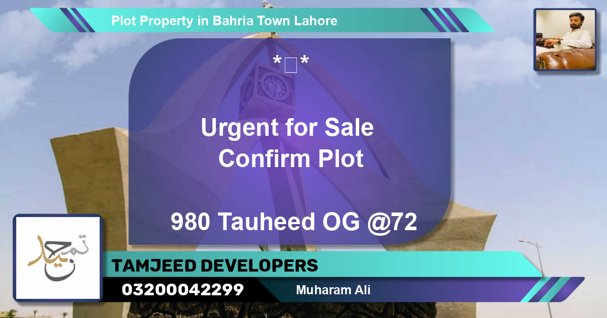 Residential Plot for Sale in Bahria Town, Lahore - (BP-74811)