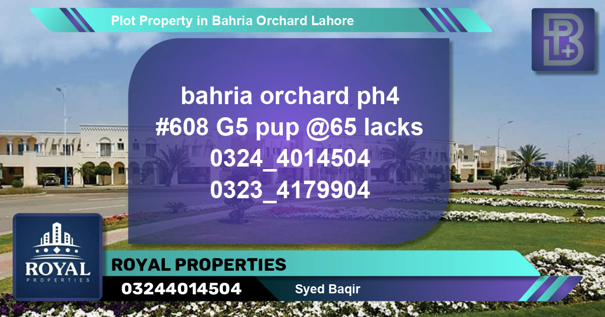 Residential Plot for Sale in Bahria Orchard, Lahore - (BP-74829)