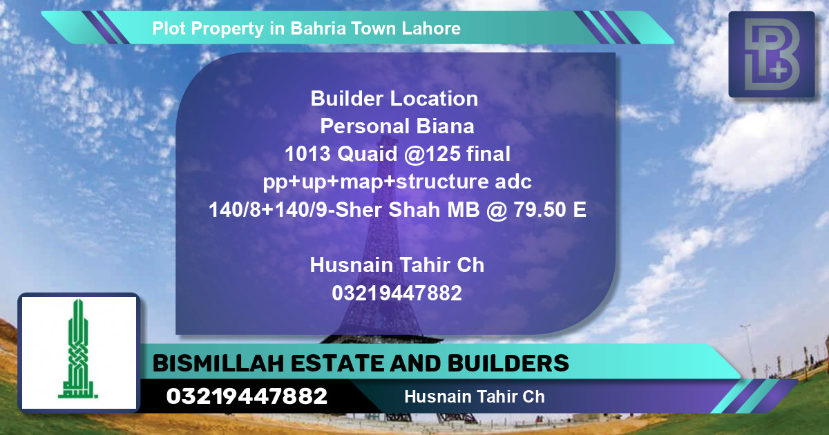Residential Plot for Sale in Bahria Town, Lahore - (BP-74835)