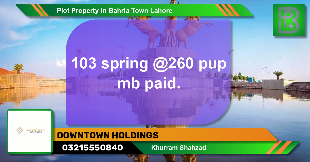 Residential Plot for Sale in Bahria Town, Lahore - (BP-74841)