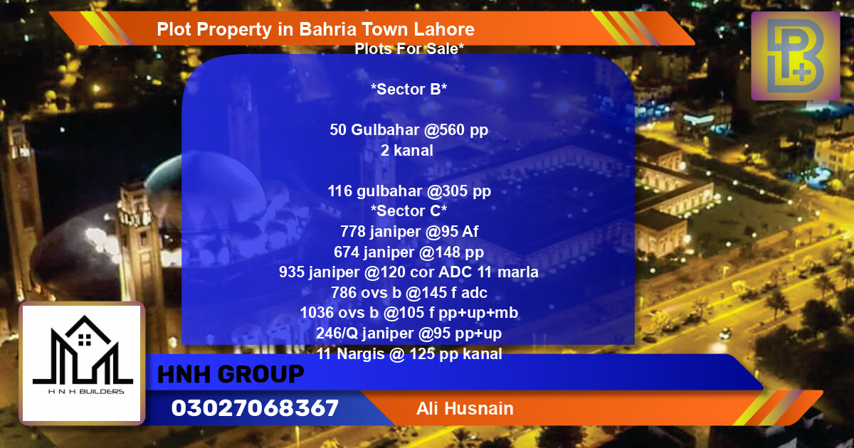 Residential Plot for Sale in Bahria Town, Lahore - (BP-74846)