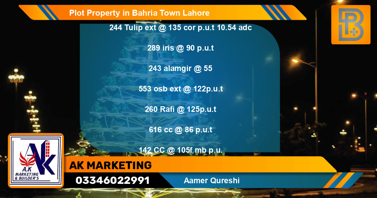 Residential Plot for Sale in Bahria Town, Lahore - (BP-74872)