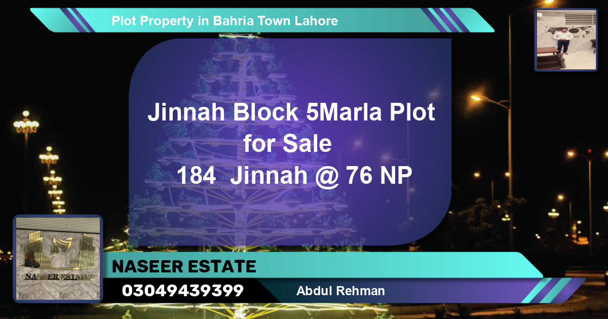 Residential Plot for Sale in Bahria Town, Lahore - (BP-74880)