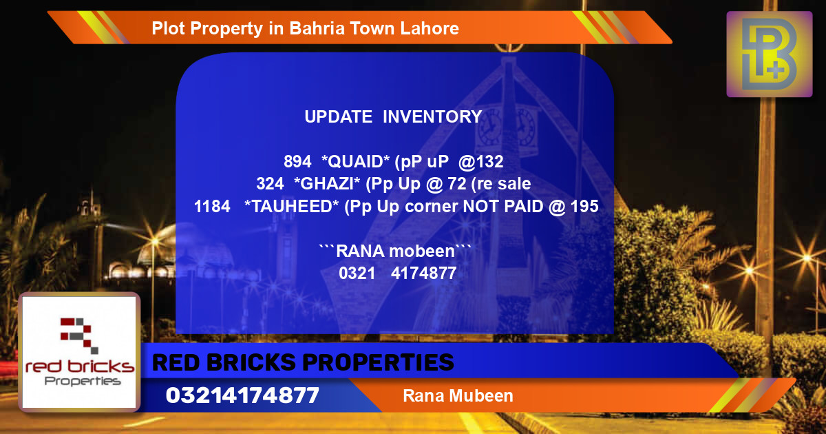 Residential Plot for Sale in Bahria Town, Lahore - (BP-74883)