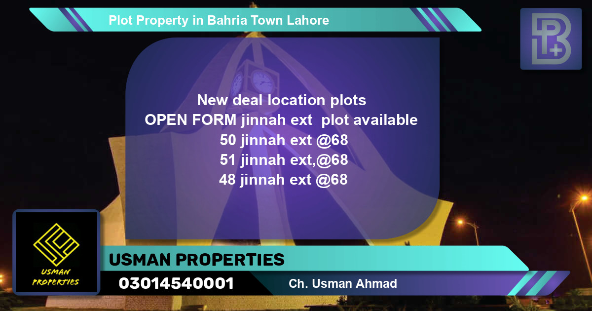 Residential Plot for Sale in Bahria Town, Lahore - (BP-74894)