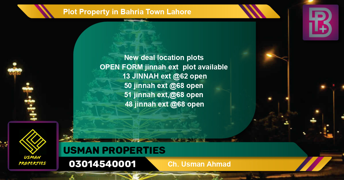 Residential Plot for Sale in Bahria Town, Lahore - (BP-74895)