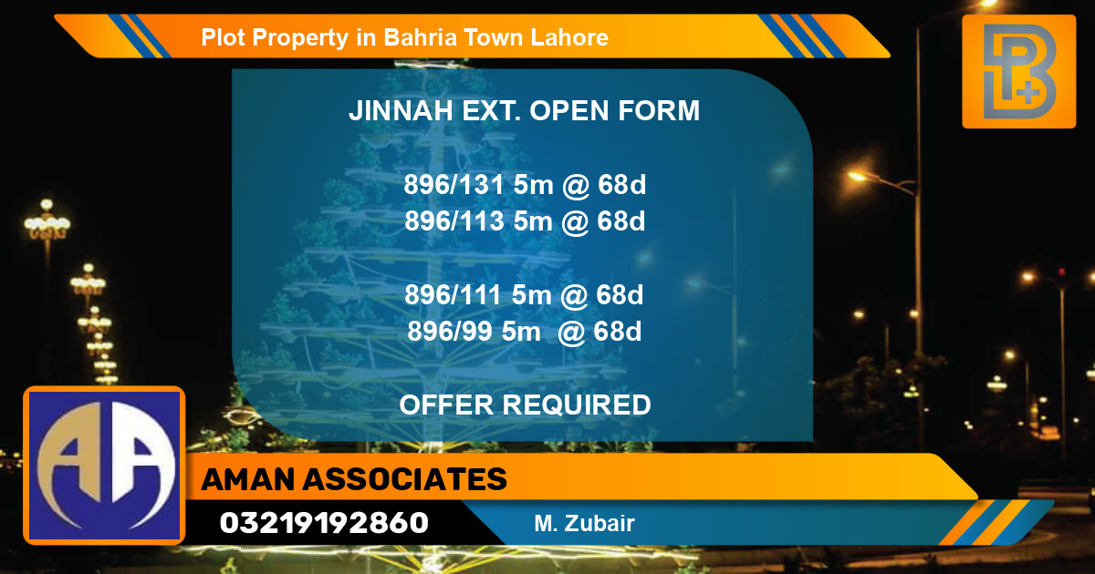 Residential Plot for Sale in Bahria Town, Lahore - (BP-74937)